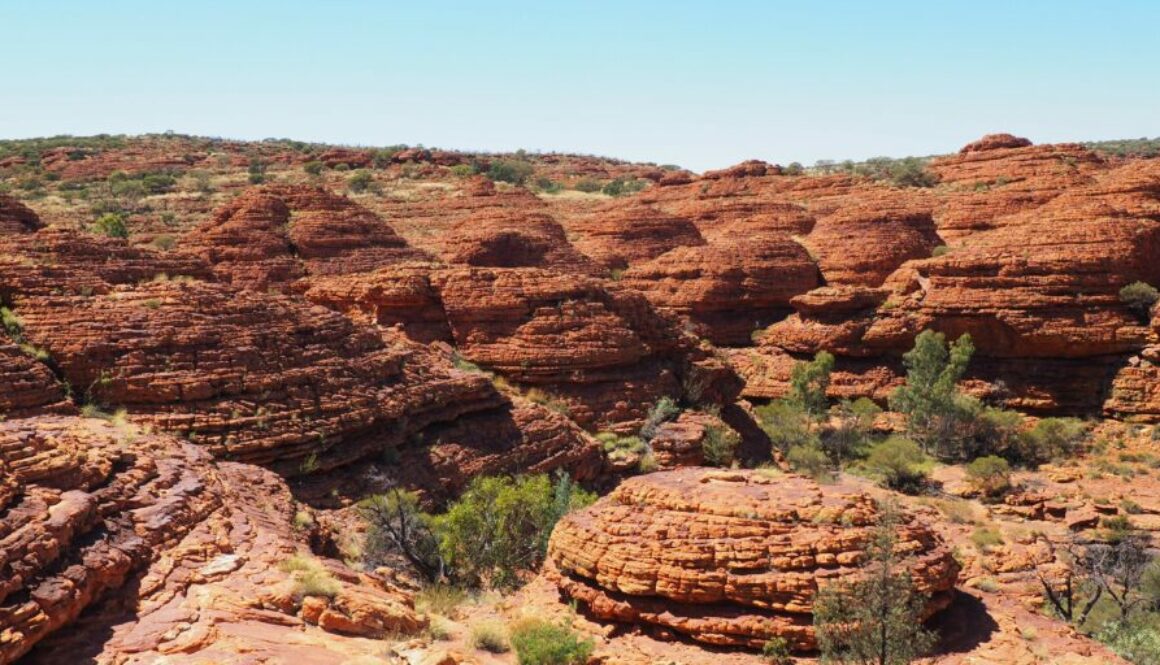 Kings Canyon : falaises de grès, Rim Walk, Garden of Eden, paysages spectaculaires et culture aborigène du Red Centre australien.